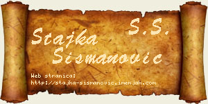 Stajka Šišmanović vizit kartica